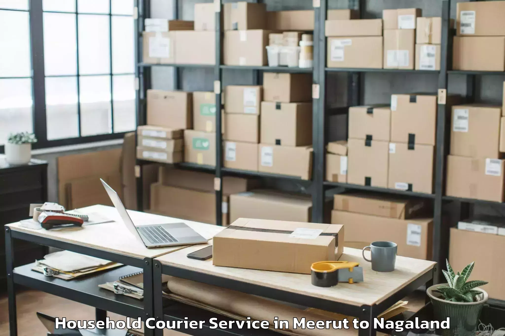 Reliable Meerut to Sechu Zubza Household Courier